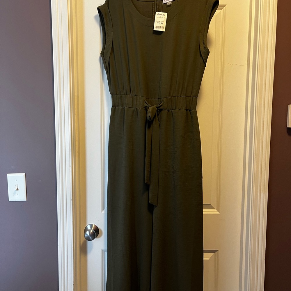 Olive Green Sleeveless Jumpsuit